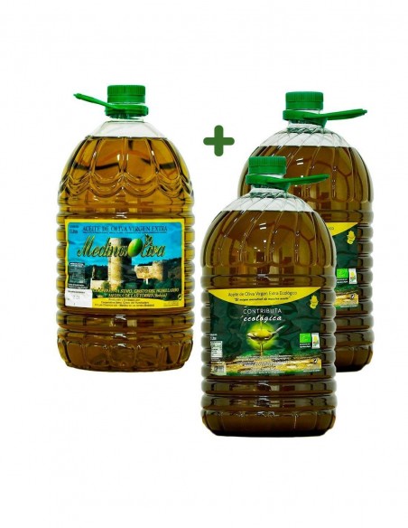 Aceite de Oliva Pack 3ud 5L (2 Virgen Extra Ecológico + 1 Virgen Extra)